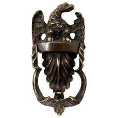 Antique English Bronze Eagle Door Knocker, Circa 1900.