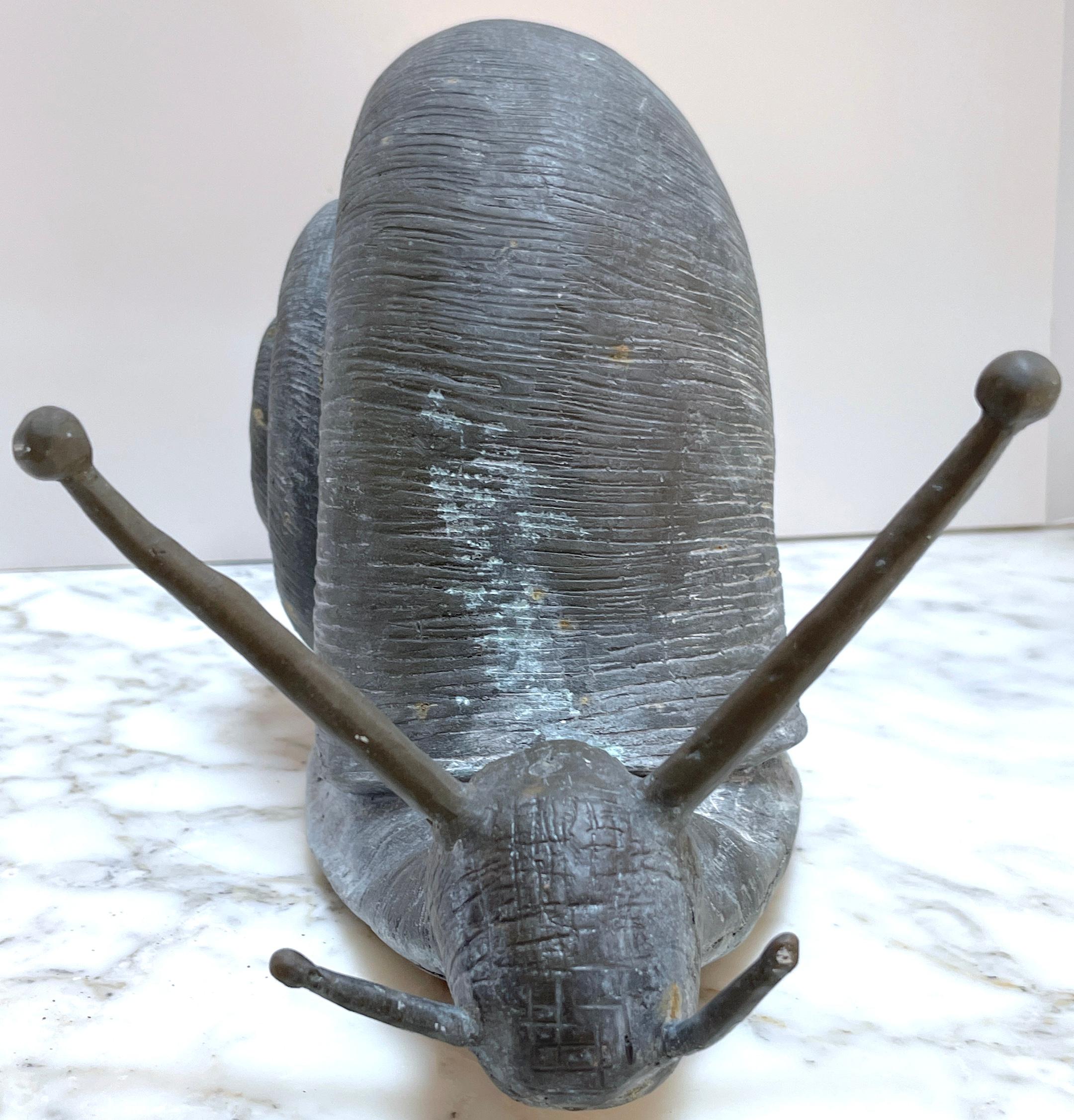 Antique English Bronze Garden Snail Sculpture 3