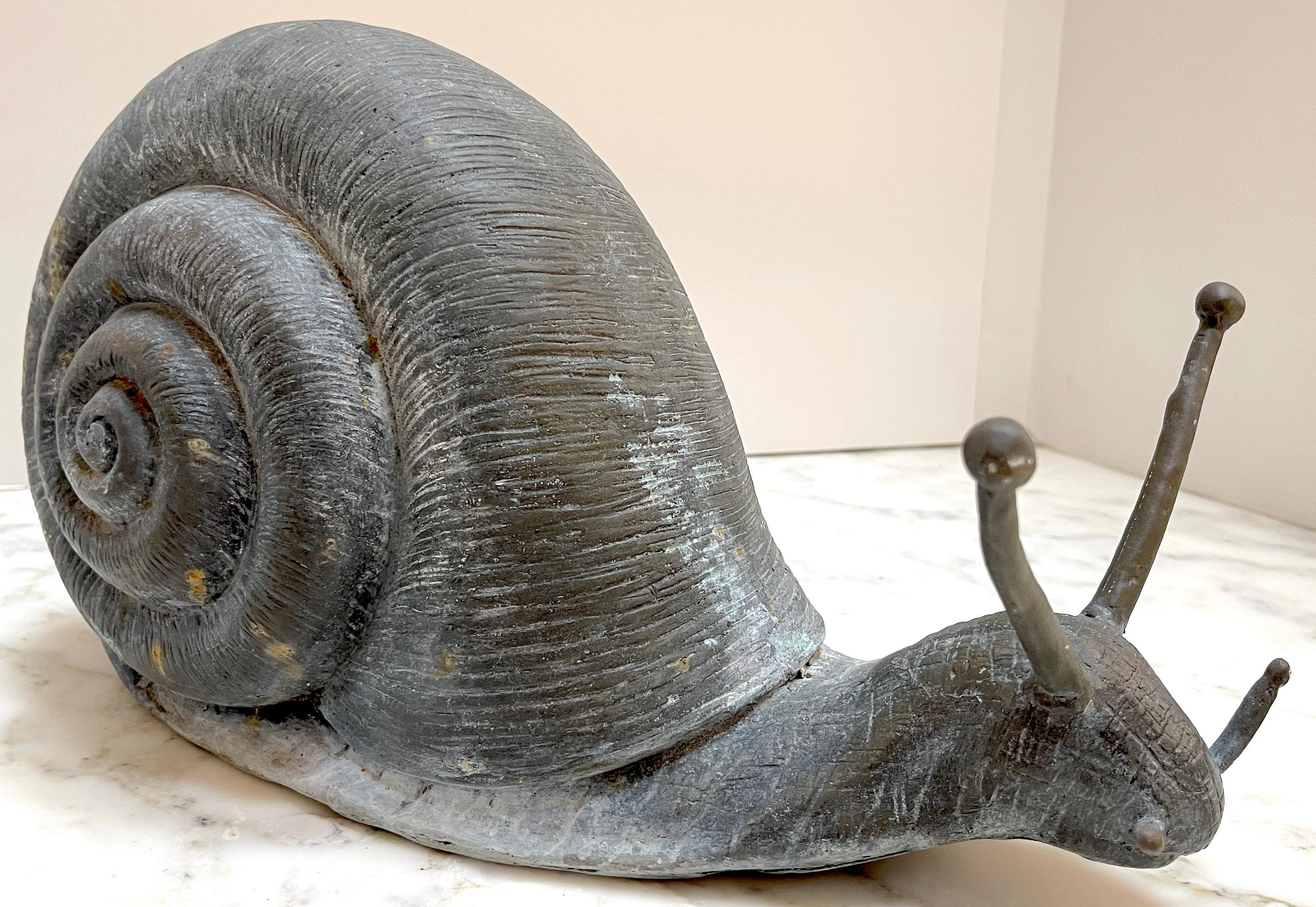 Antique English Bronze Garden Snail Sculpture 5