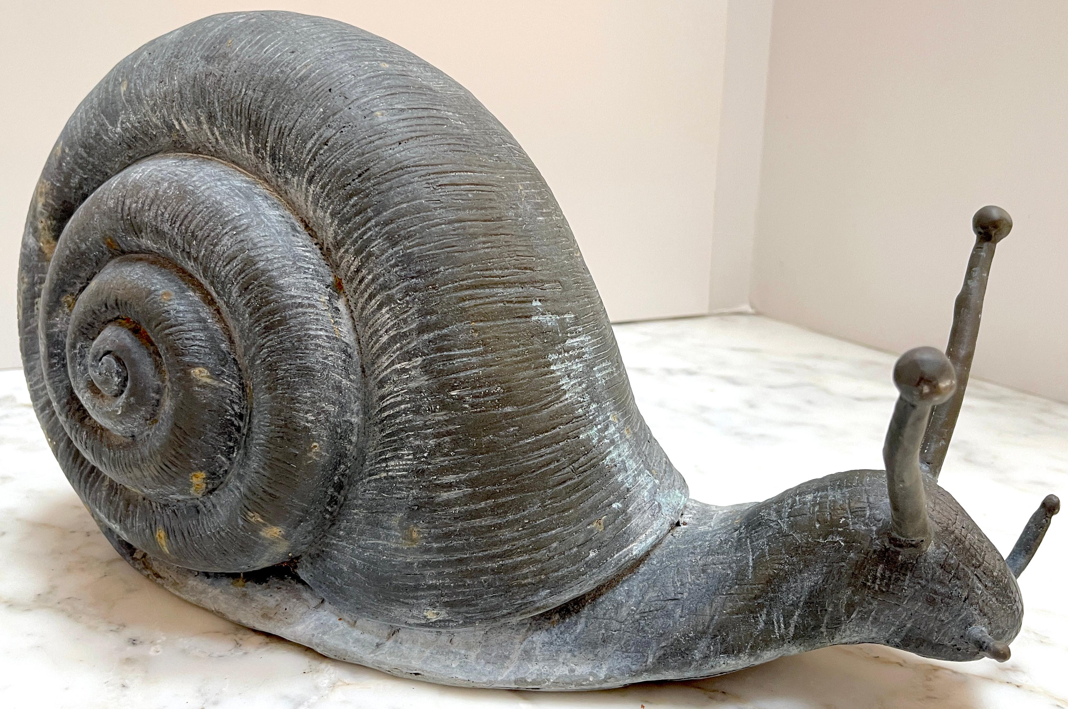 Antique English Bronze Garden Snail Sculpture 6