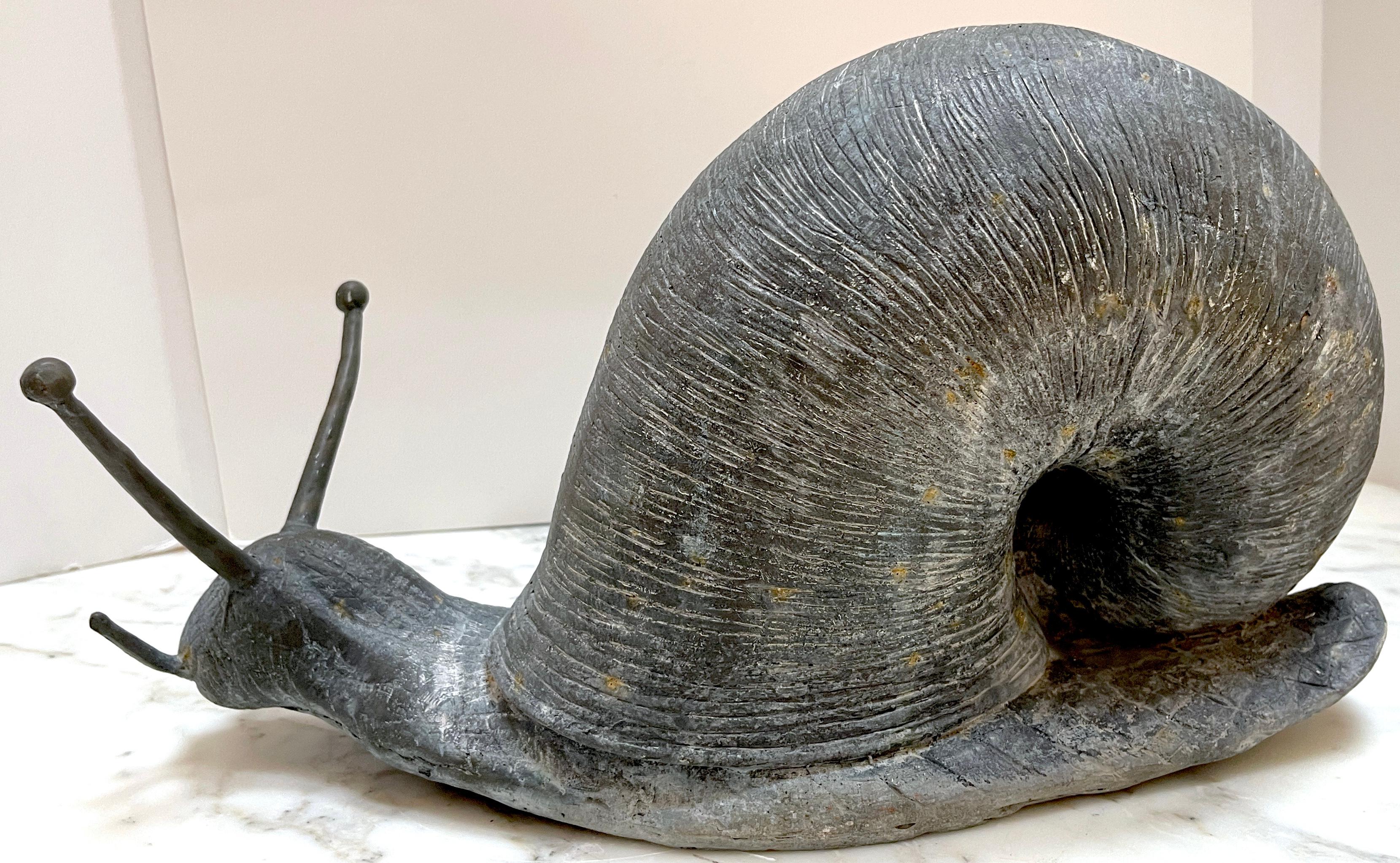 Antique English Bronze Garden Snail Sculpture 8