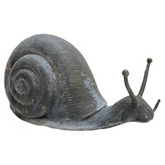 Antique English Bronze Garden Snail Sculpture 