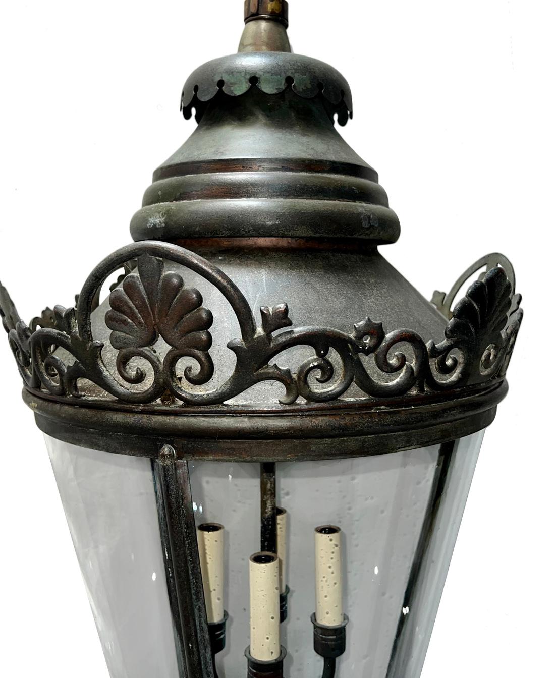 Early 20th Century Antique English Bronze Lantern For Sale