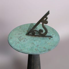 Antique English Bronze Richard Glynne Fecit Cast Iron Garden Sun Dial circa 1920