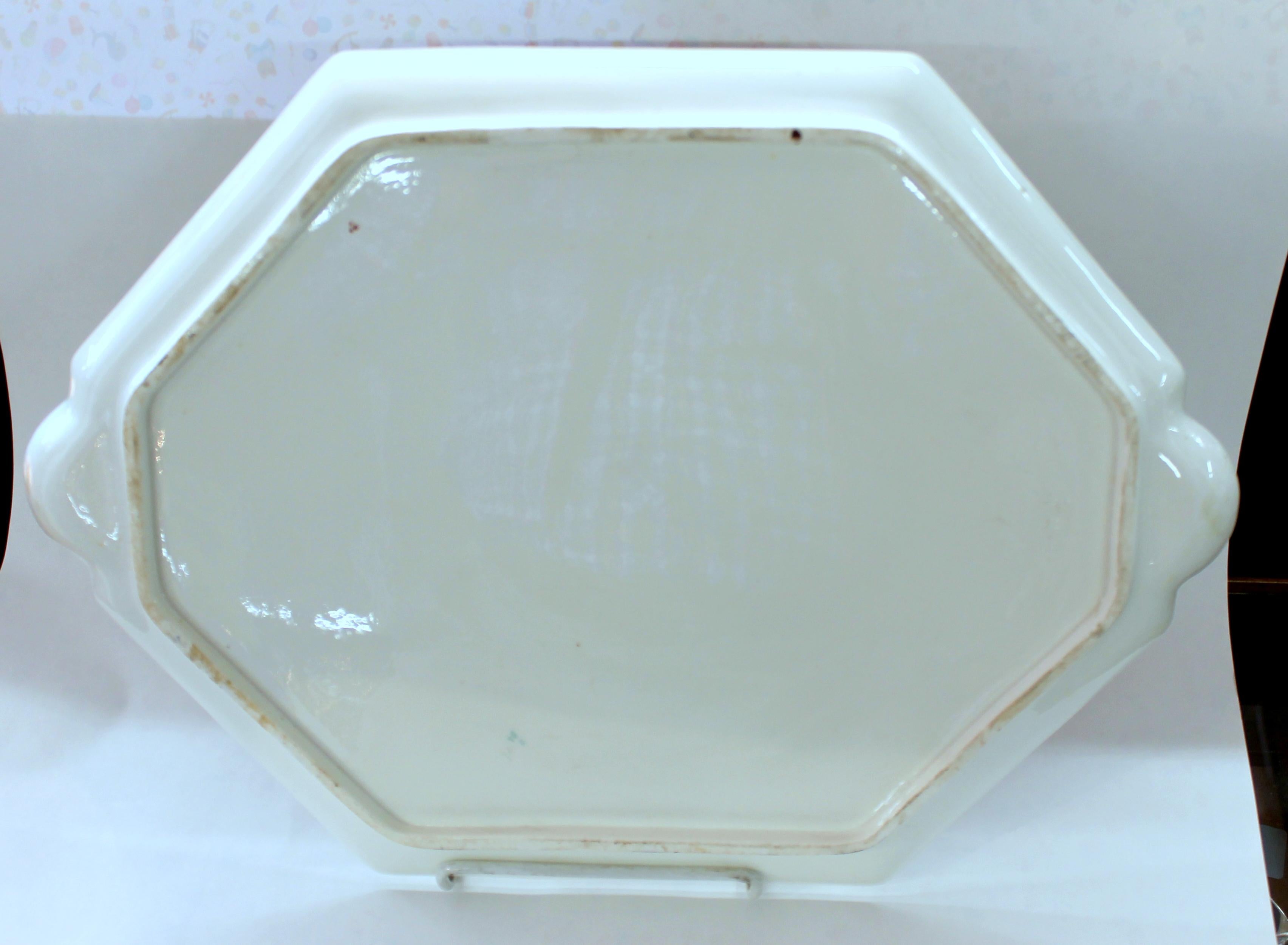 Antique English Brownfield's Hand Painted Porcelain Cabaret Tray, October 1883 1
