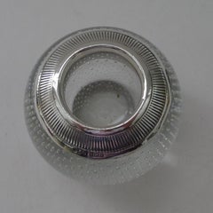 Antique English Bubble Glass & Silver Match Striker