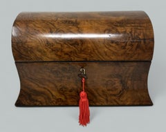 Antike englische Wurzelholz Nussbaum hölzerne viktorianische Doppel Tee Caddy 19.