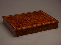 Antique English Burl Walnut Box from England, circa 1890