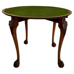 Antique English Burl Walnut Demi-Lune Console Table