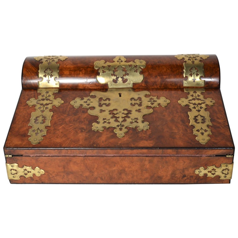 Antique English Burl Walnut Lap Desk, circa 1870 For Sale at 1stDibs