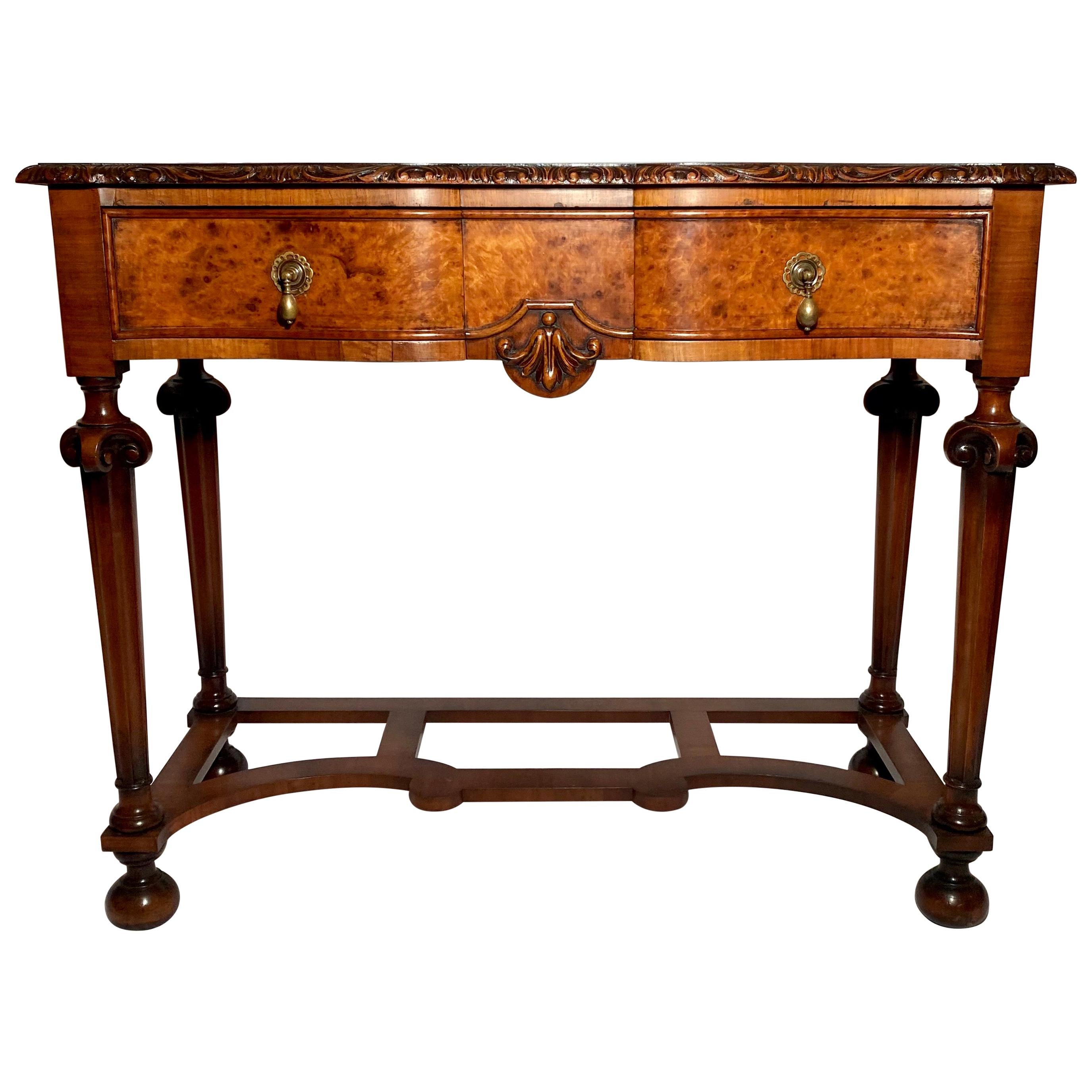 Antique English Burl Walnut Server, circa 1900