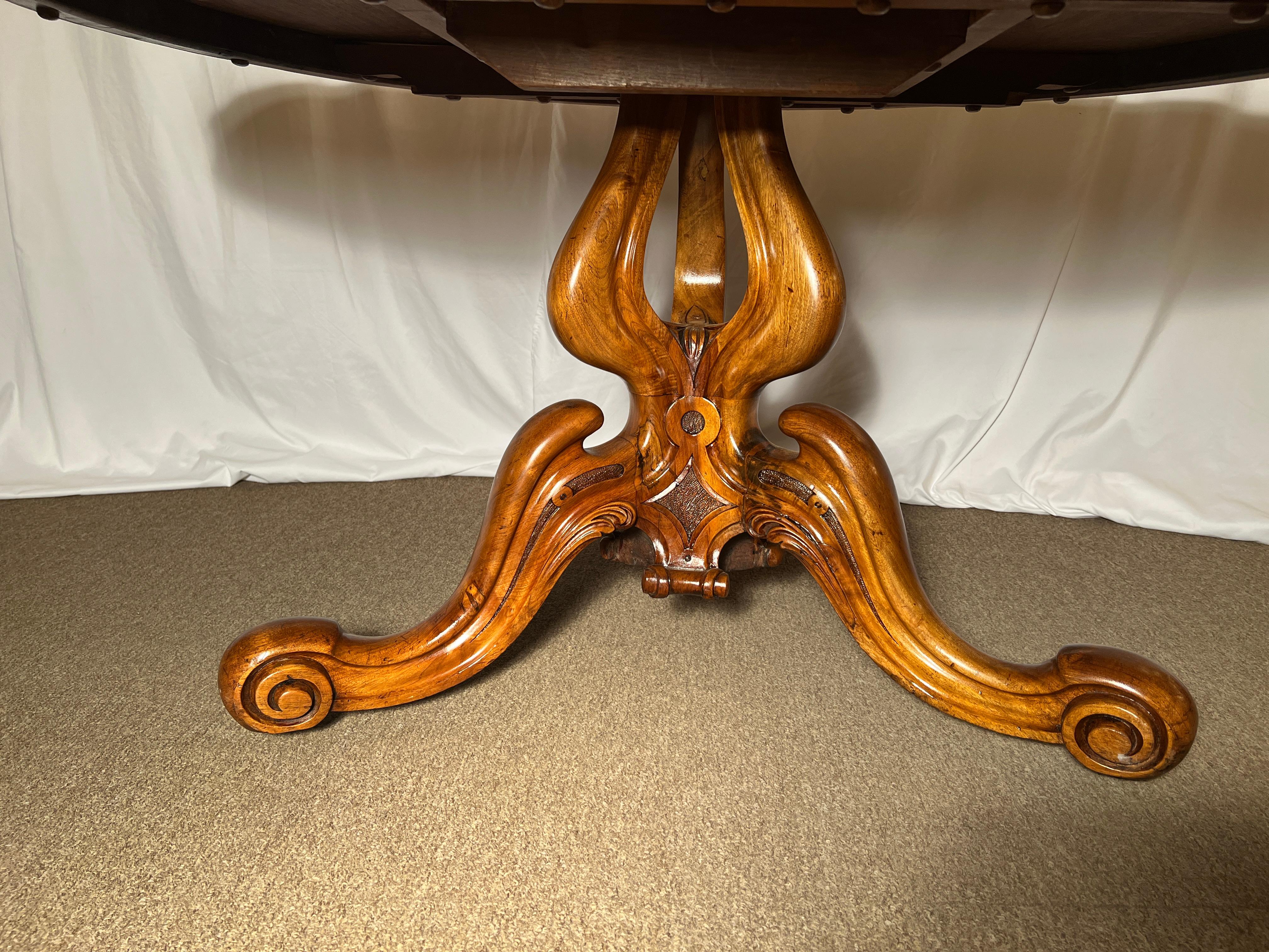19th Century Antique English Burled Walnut Center Table, Circa 1890's. For Sale