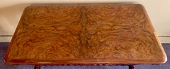 Antique English Burled Walnut Library Table