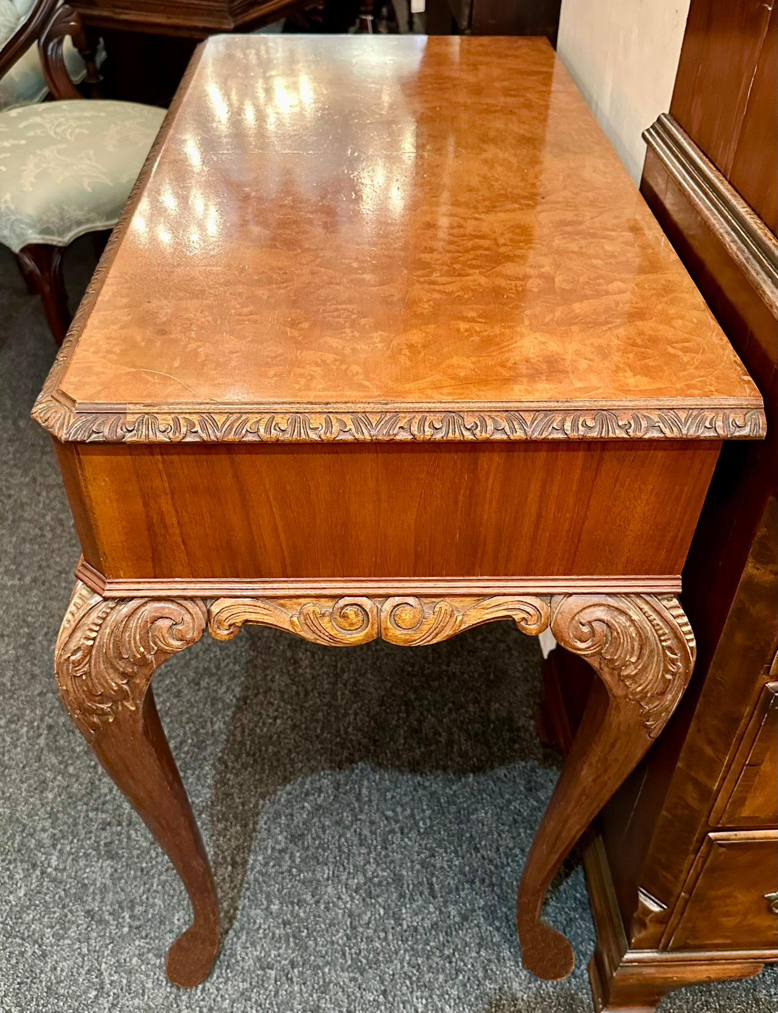 Antique English Burled Walnut Silver Chest with Silver Dinner Set, Ca. 1910-1920 For Sale 5