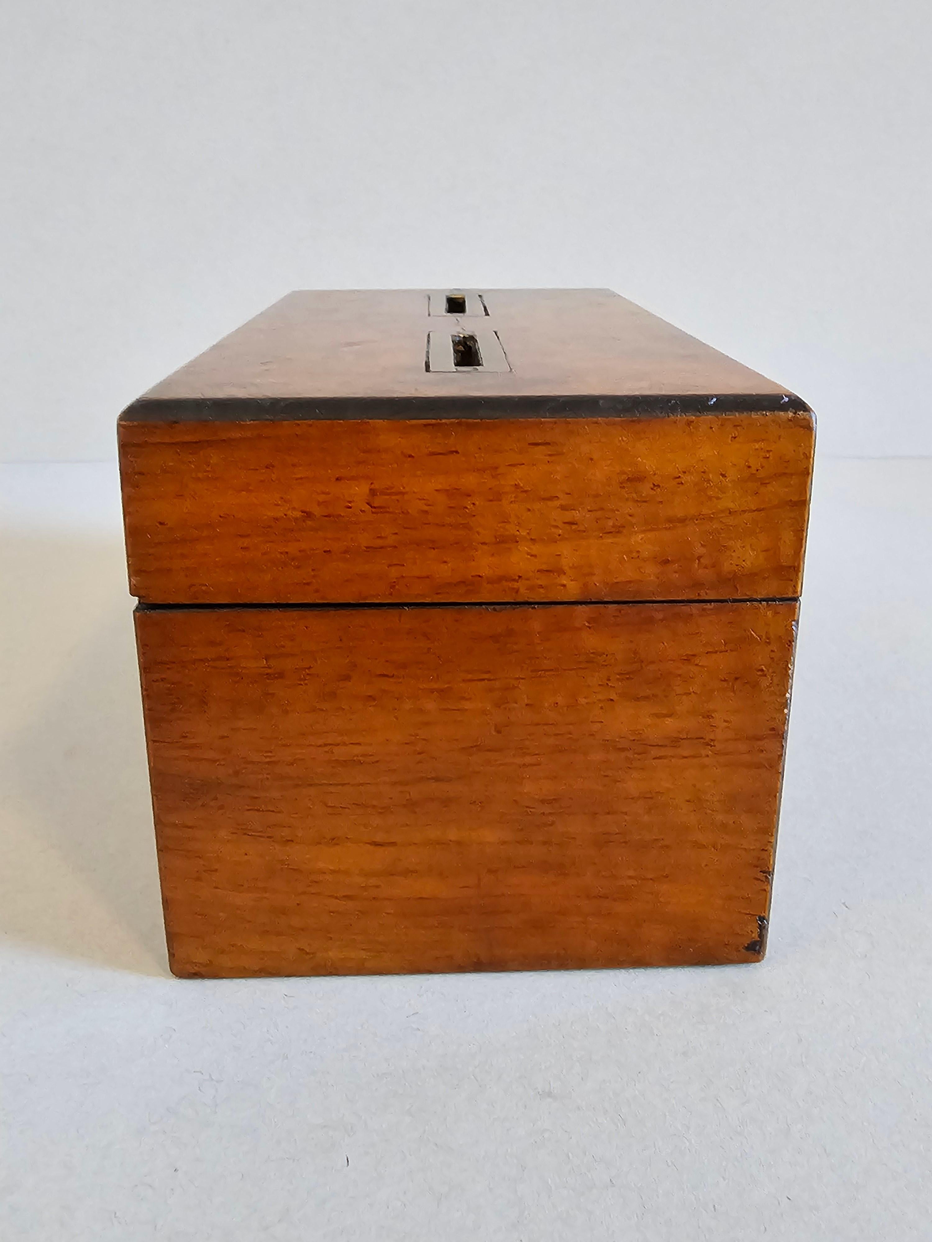 Antique English Burlwood Voting Box / Still Bank For Sale 1