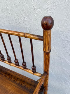 Antique English Burnt Bamboo Etagere