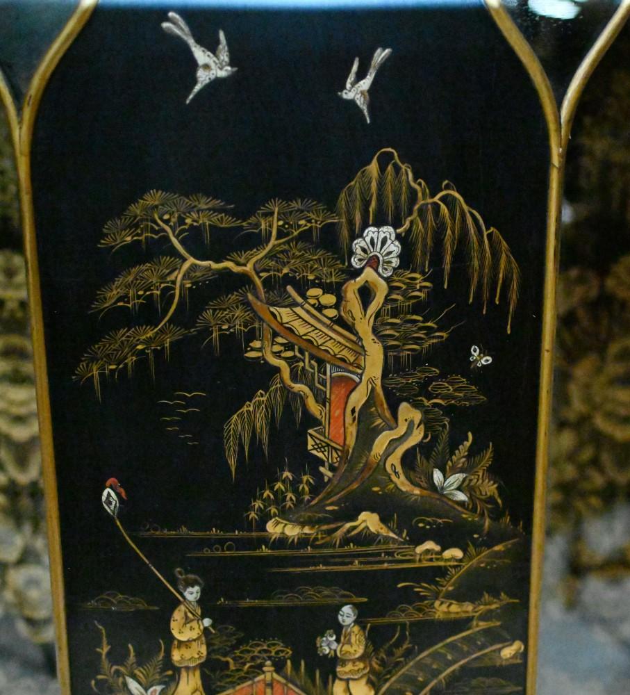 Antique English Cabinet Lacquered Chinoiserie Hille and Co In Good Condition In Potters Bar, GB