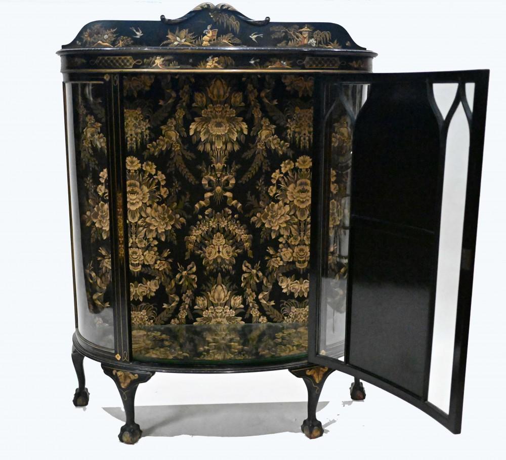 Antique English Cabinet Lacquered Chinoiserie Hille and Co 1