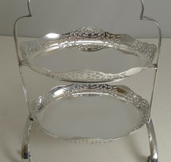 Antique English Cake Stand in Silver Plate, circa 1900
