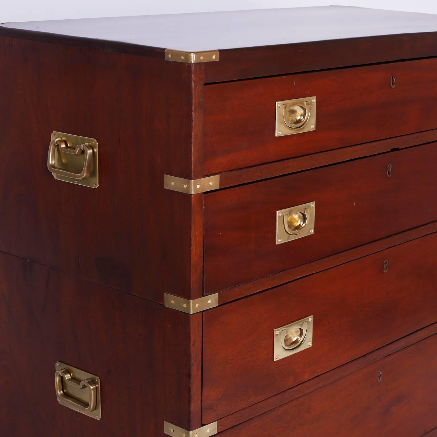 Antique English Campaign Chest In Excellent Condition In Palm Beach, FL