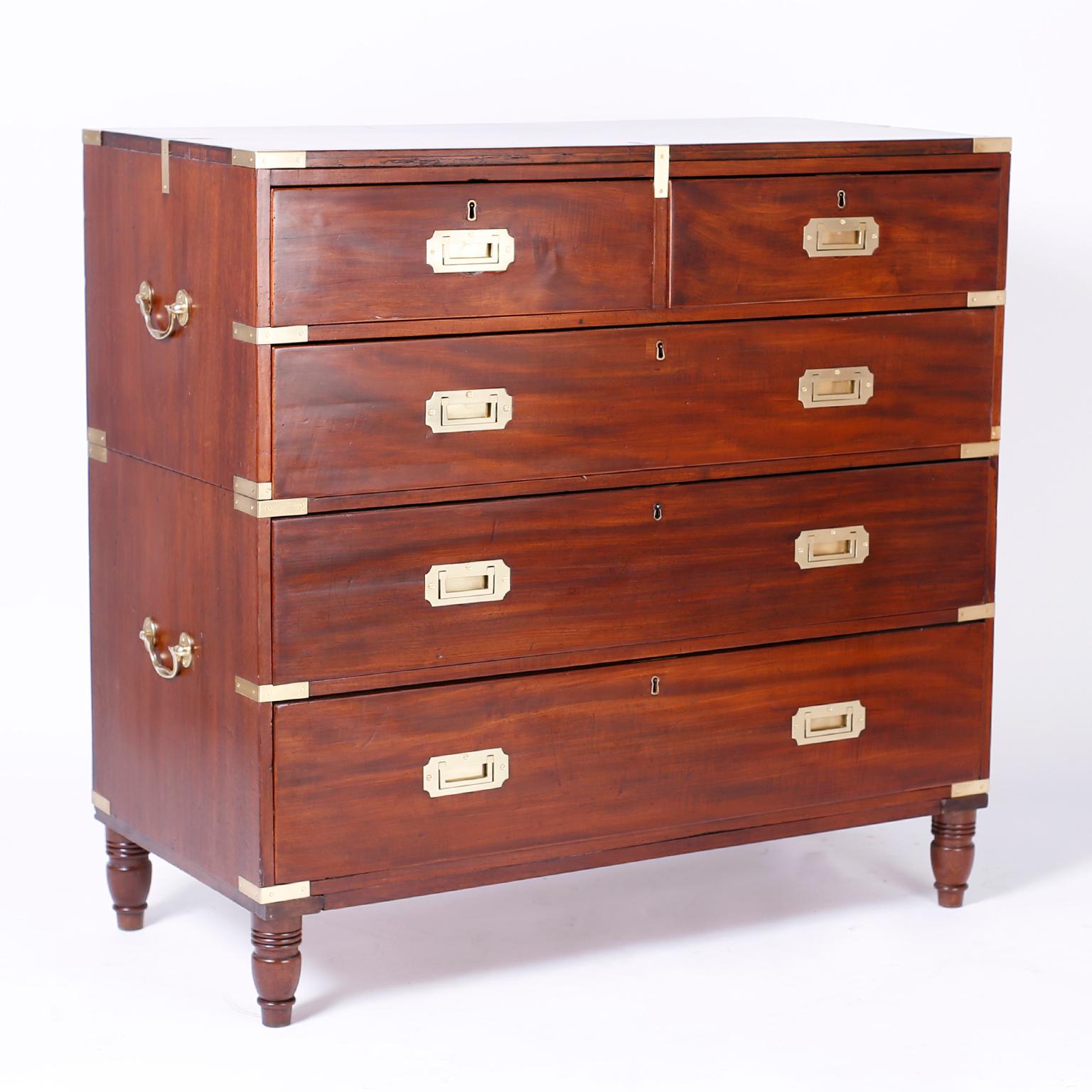 antique campaign chest of drawers