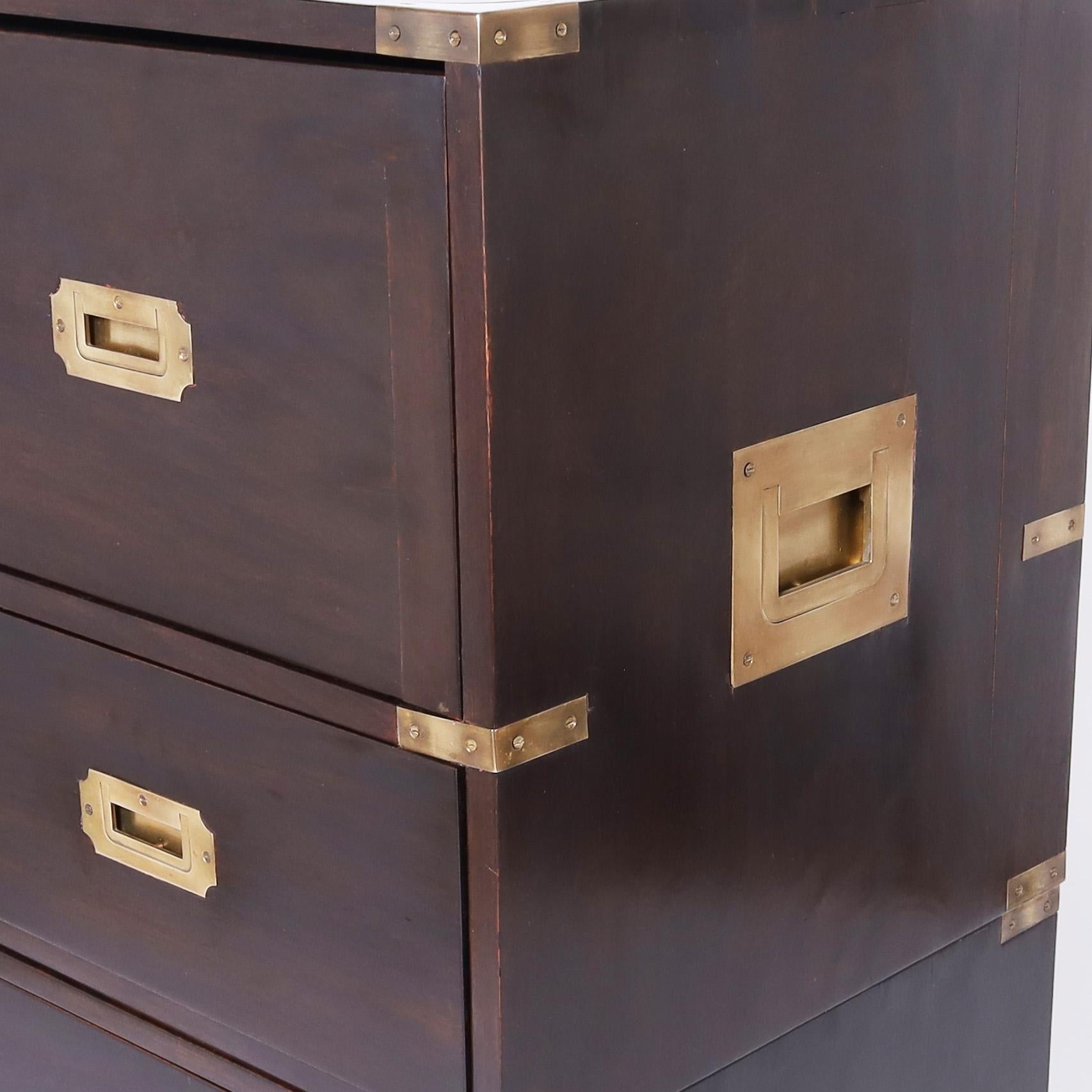 Antique English Campaign Chest with Desk For Sale 2