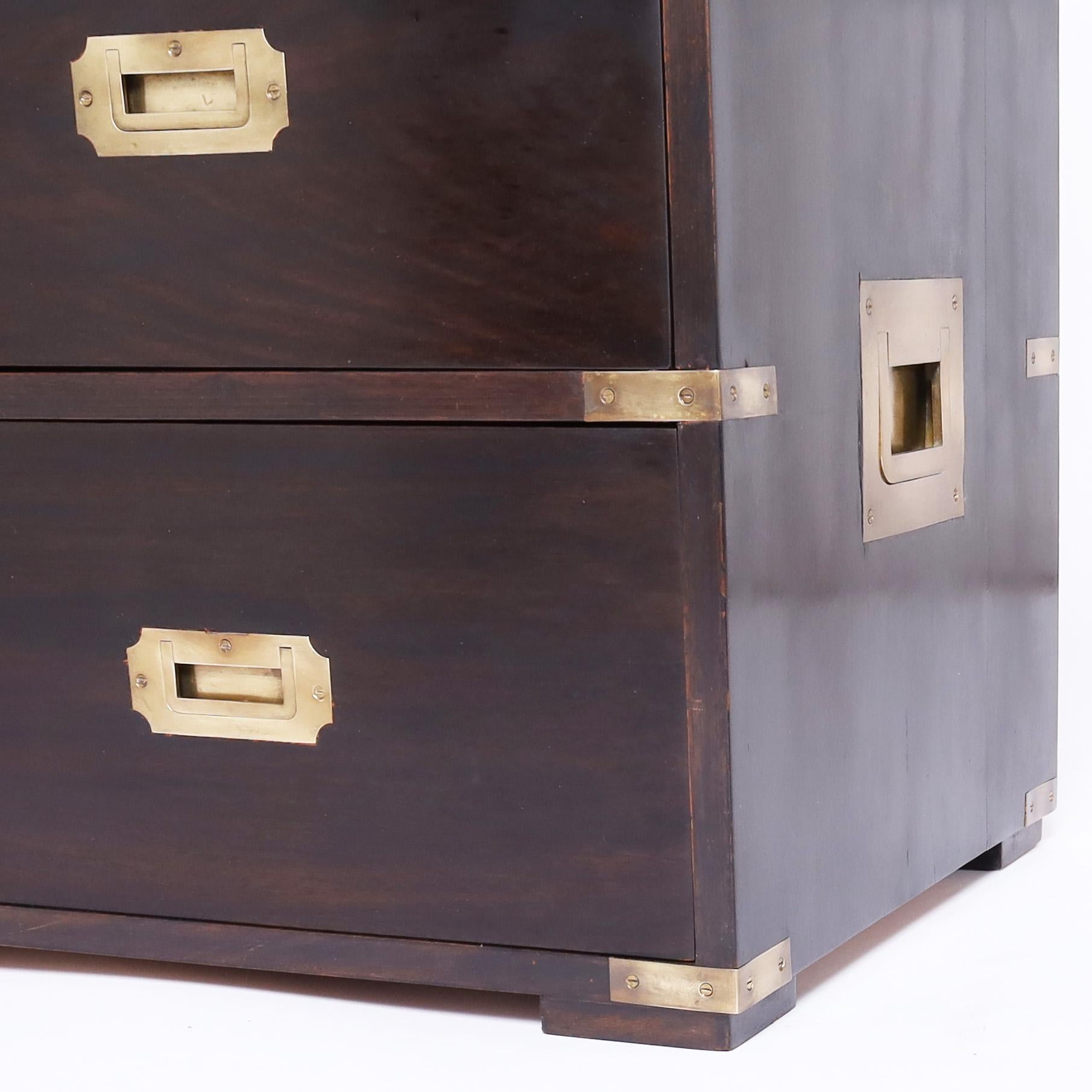 Antique English Campaign Chest with Desk For Sale 3