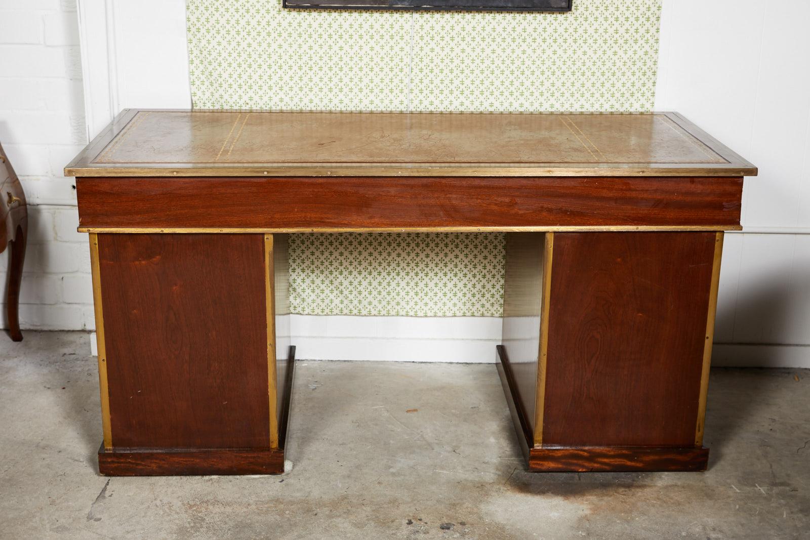Antique English Campaign Desk of Mahogany and Brass 7
