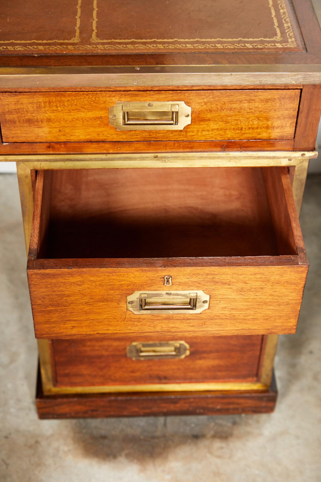 Antique English Campaign Desk of Mahogany and Brass 6