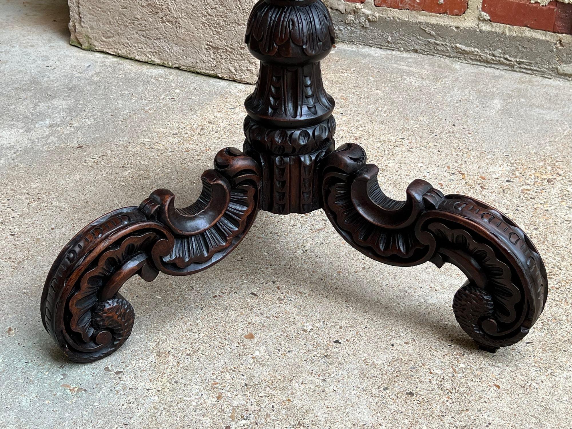 Antique English Carved Display Pedestal Stand Jardiniere Plant Bronze Table For Sale 2