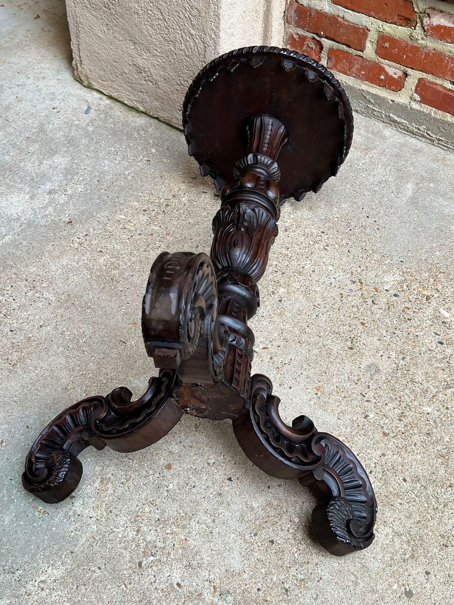 Antique English Carved Display Pedestal Stand Jardiniere Plant Bronze Table For Sale 4