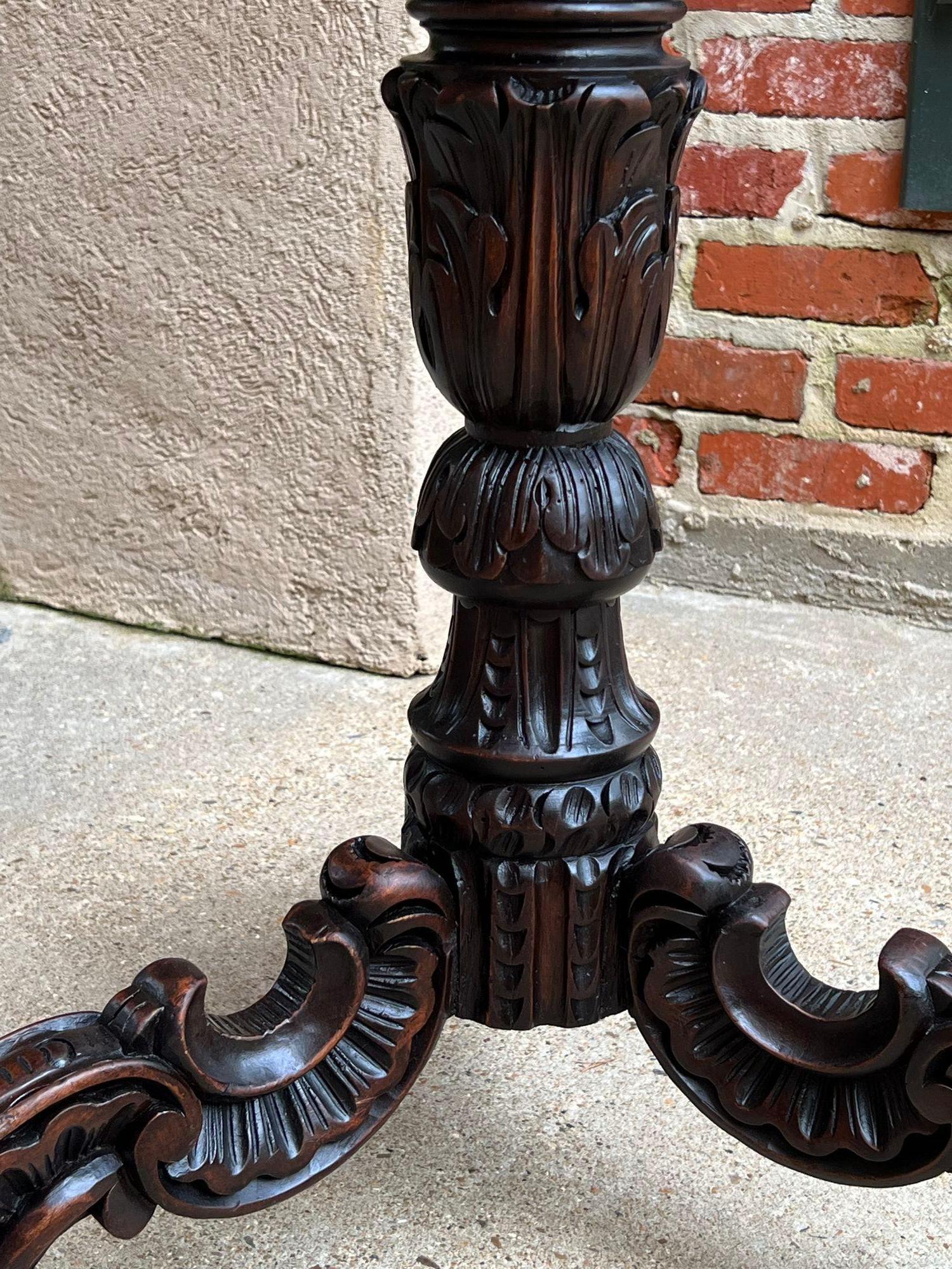 Antique English Carved Display Pedestal Stand Jardiniere Plant Bronze Table For Sale 9