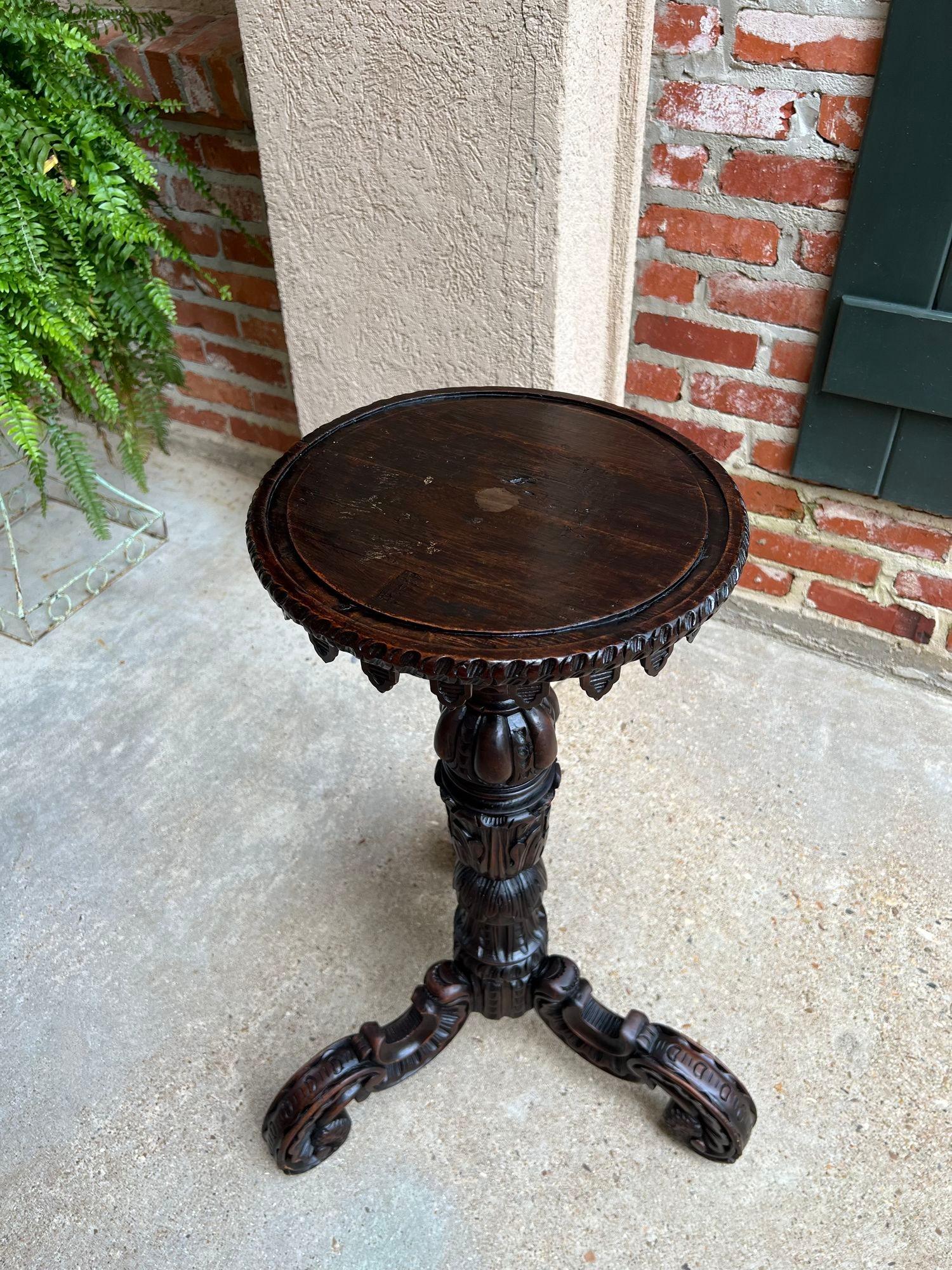 British Antique English Carved Display Pedestal Stand Jardiniere Plant Bronze Table For Sale