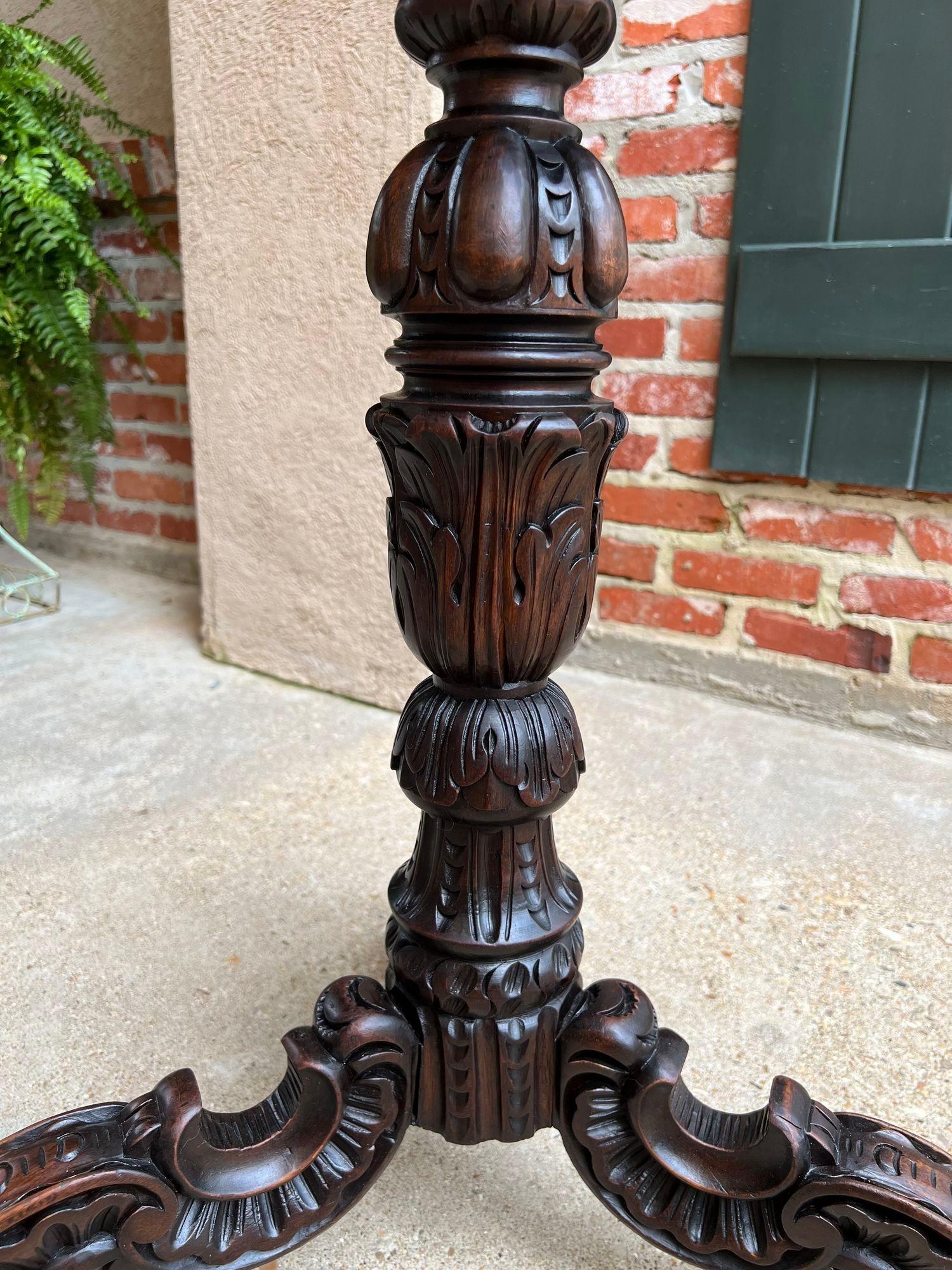 20th Century Antique English Carved Display Pedestal Stand Jardiniere Plant Bronze Table For Sale