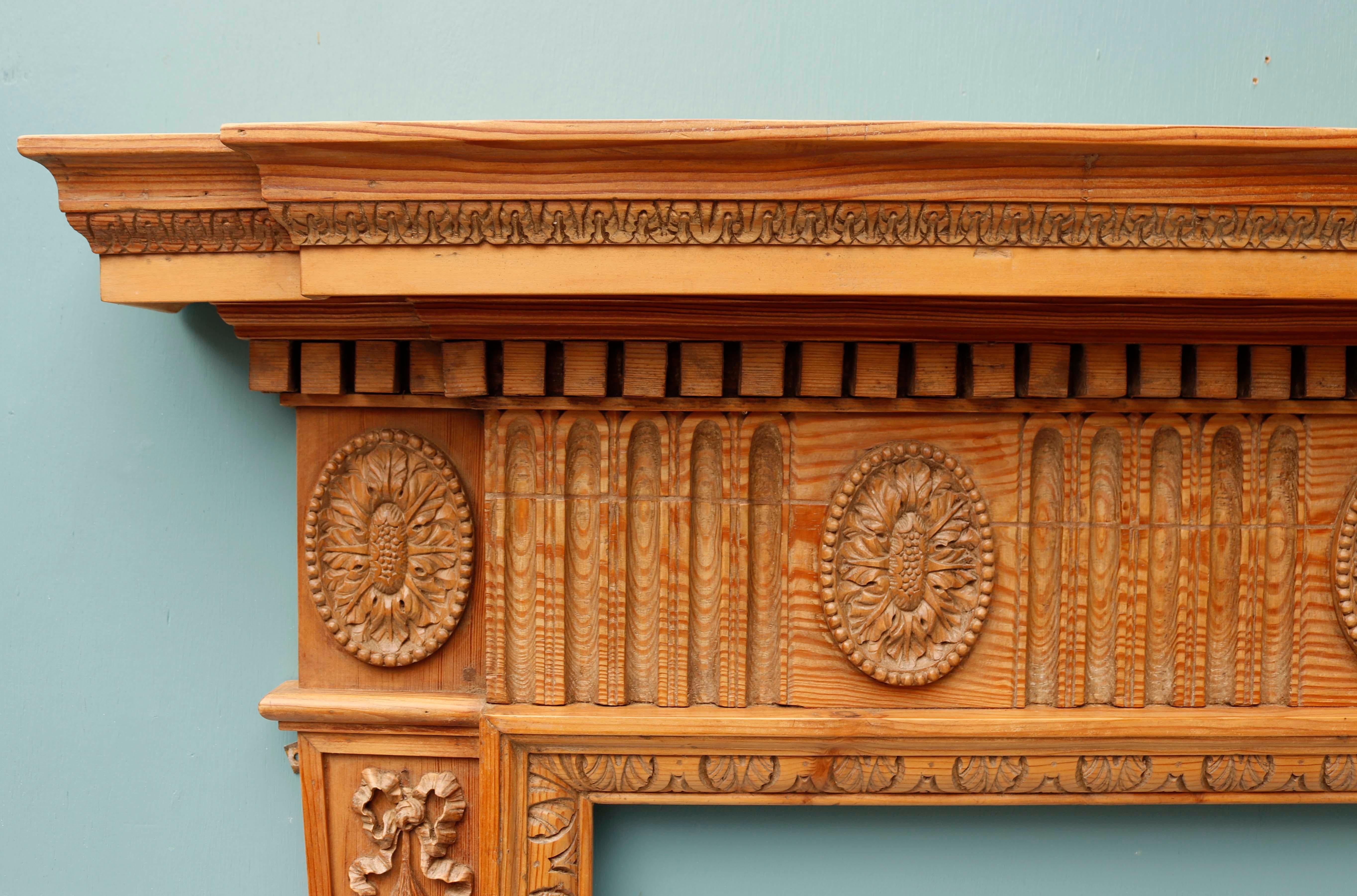 Antique English Carved Fireplace Surround In Good Condition In Wormelow, Herefordshire