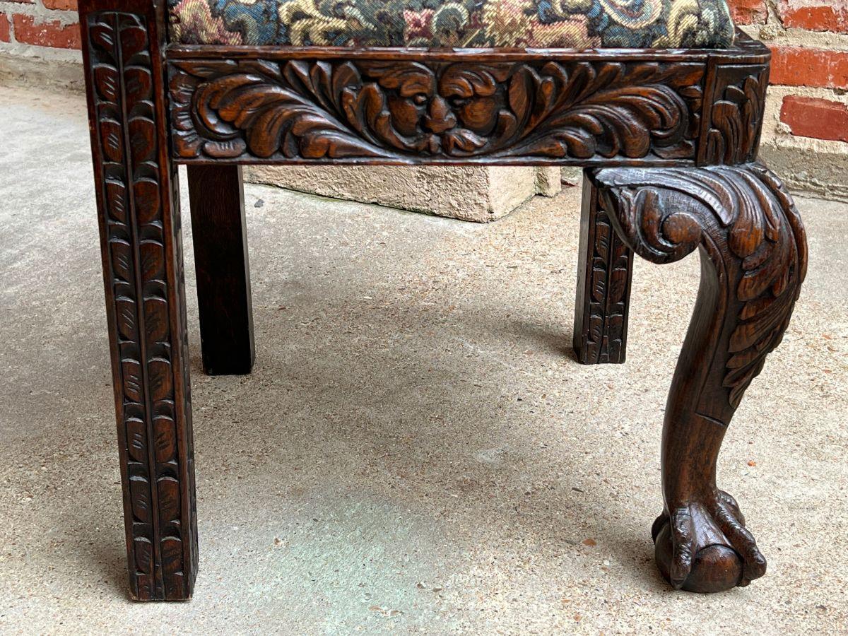 Antique English Carved Oak Corner Chair Renaissance For Sale 1