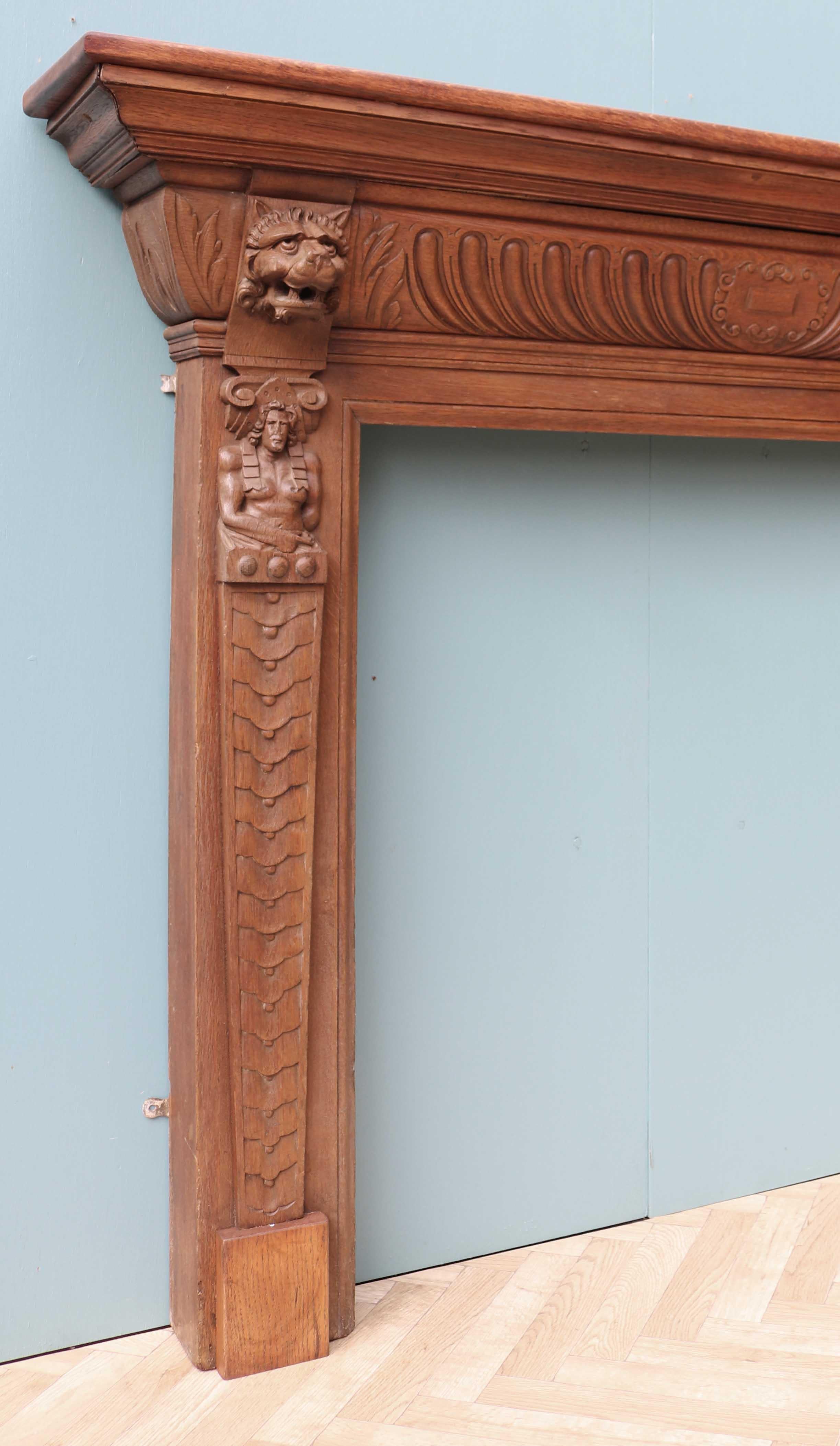 About

A good quality late Victorian period fire surround carved with lion heads and terms.

Condition report

Good structural condition. The foot blocks have been replaced.

Style

Victorian

Date of Manufacture

circa