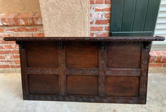 Antique English Carved Oak Wall Shelf Architectural Panel Mantel Hanging Decor