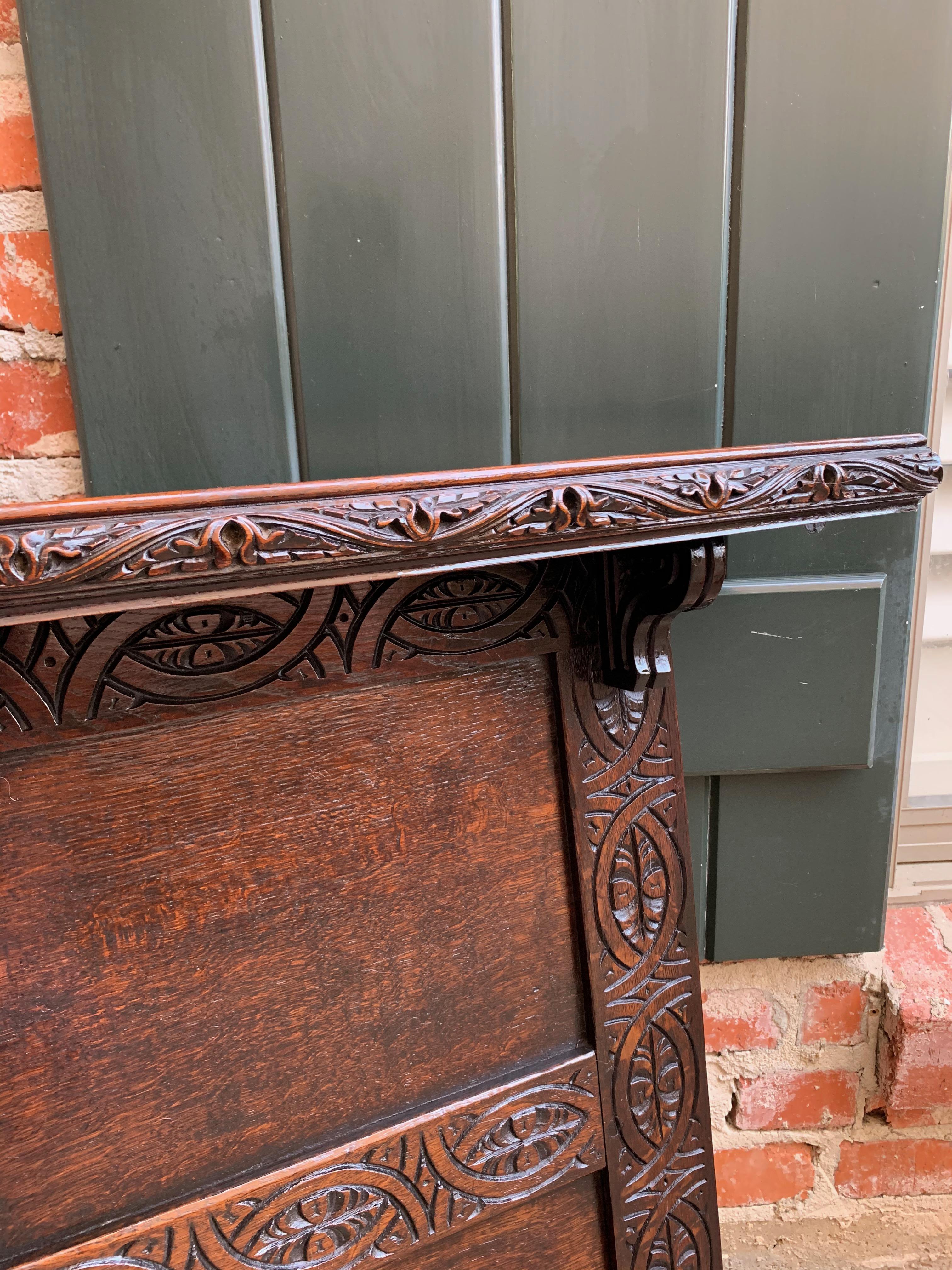 Hand-Carved Antique English Carved Oak Wall Shelf Architectural Panel Mantel Hanging Decor