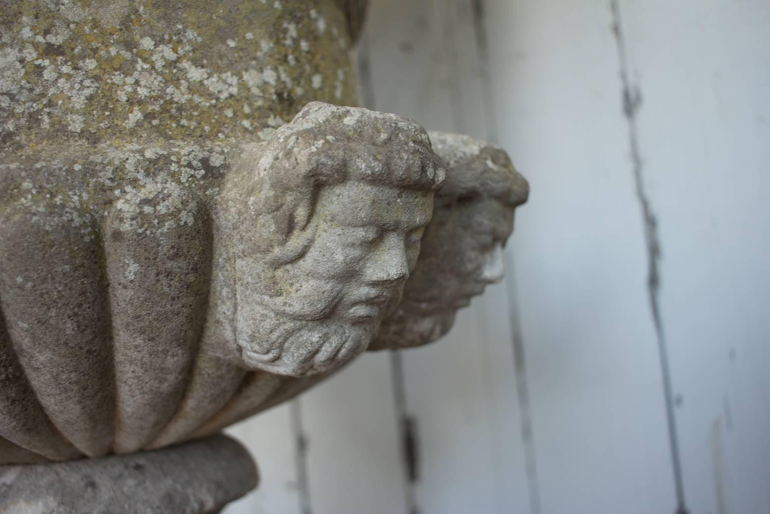 Antique English Carved Urn on Plinth 3