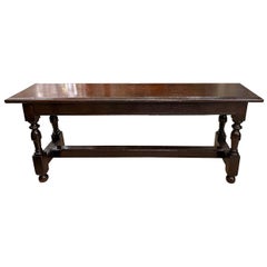 Antique English Carved Wood Bench