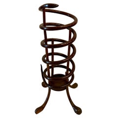 Antique English Carved Wood Figural Snake Umbrella Stand, Circa 1900's.