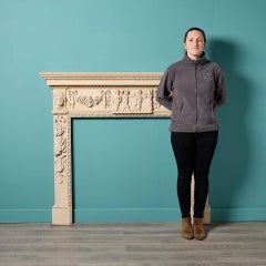 Antique English Carved Wood Fire Mantel