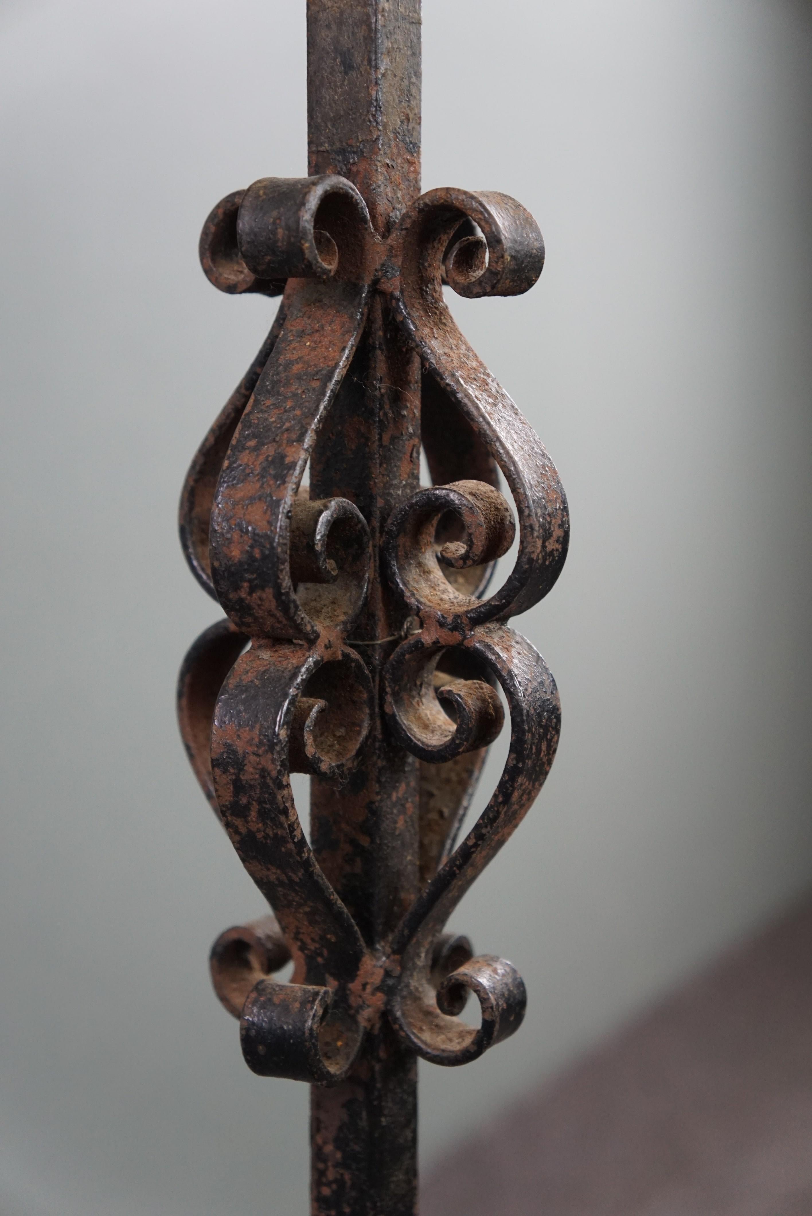 Iron Antique English cast iron candlestick For Sale