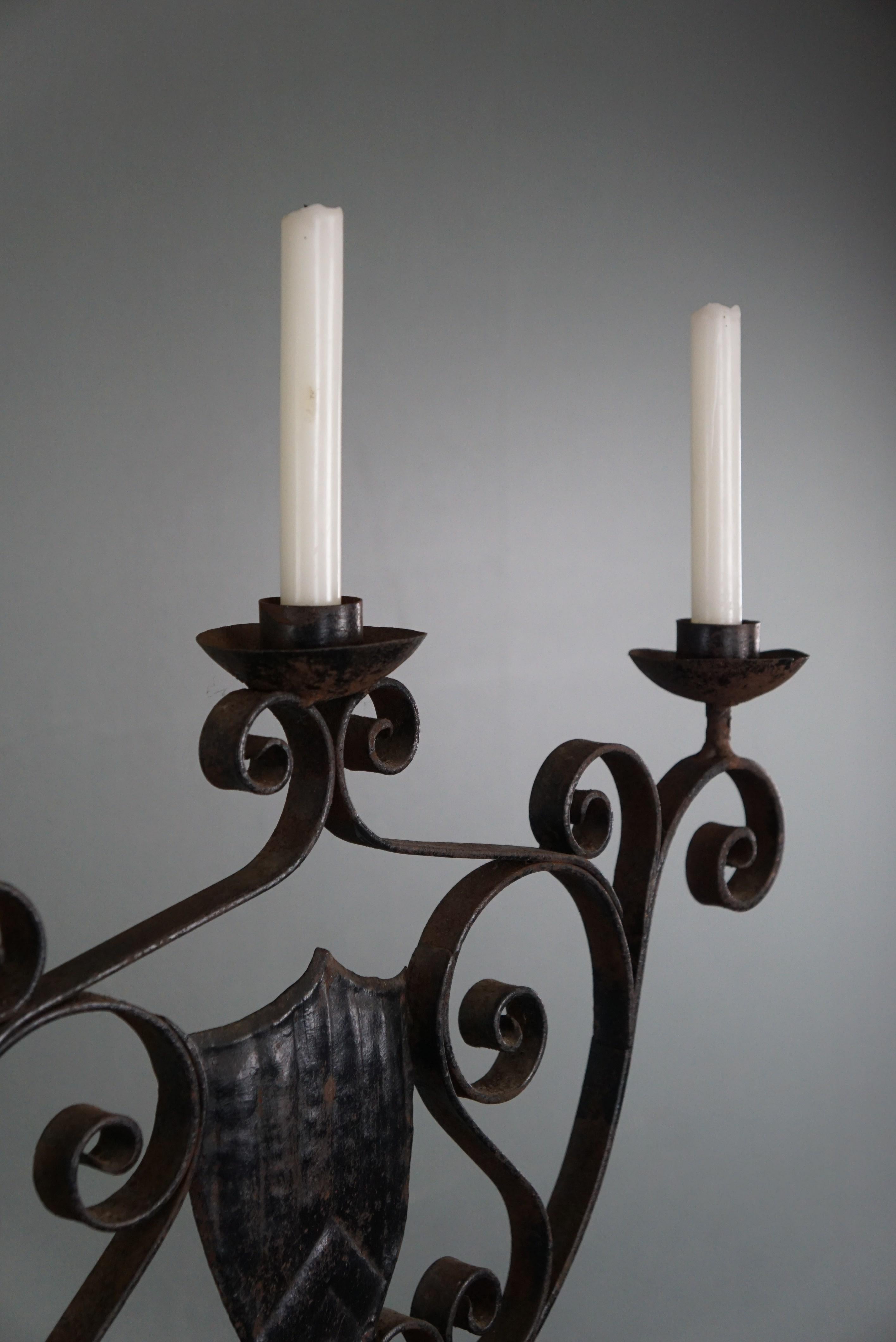 Antique English cast iron candlestick For Sale 2