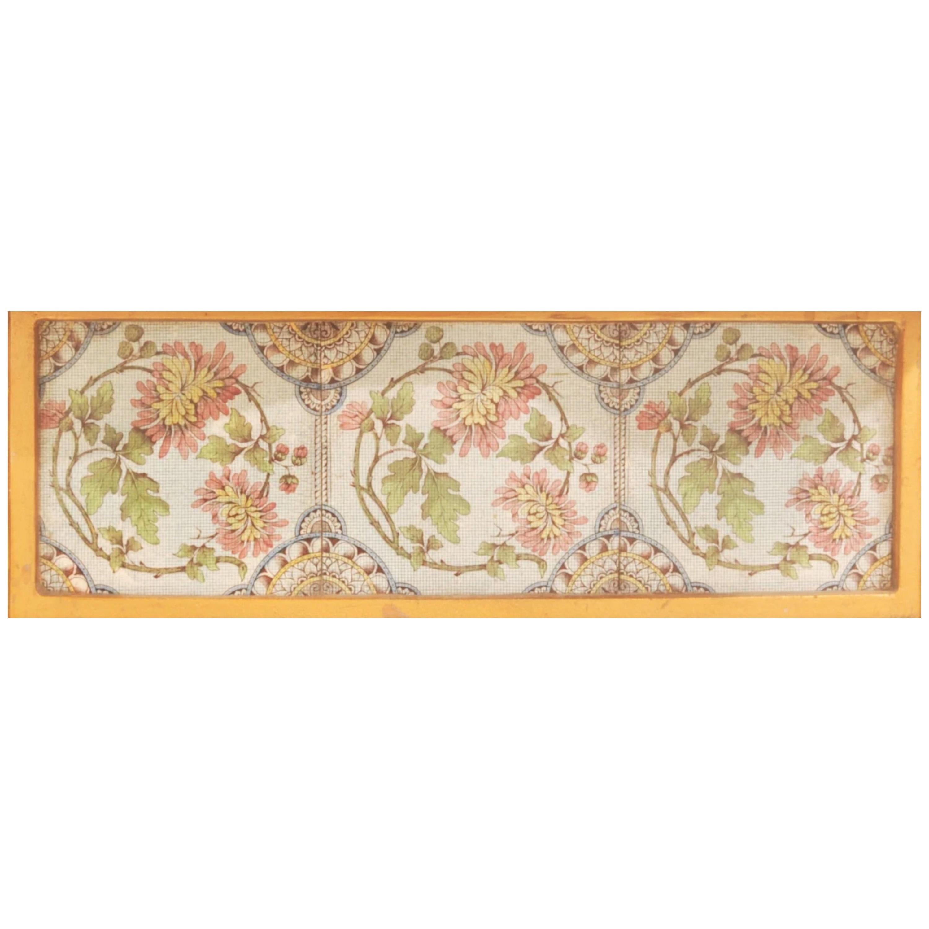 Antique Mirror inglese in ghisa e piastrelle di Minton per caminetto da parete 1890 In condizioni buone in vendita a Portland, OR