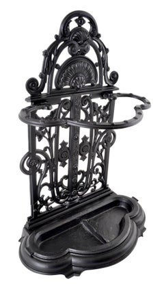 Antique English Cast Iron Umbrella Hall-Stick-Stand by Coalbrookdale, Dated 1854