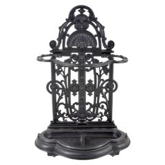 Antique English Cast Iron Umbrella Hall-Stick-Stand by Coalbrookdale, Dated 1854