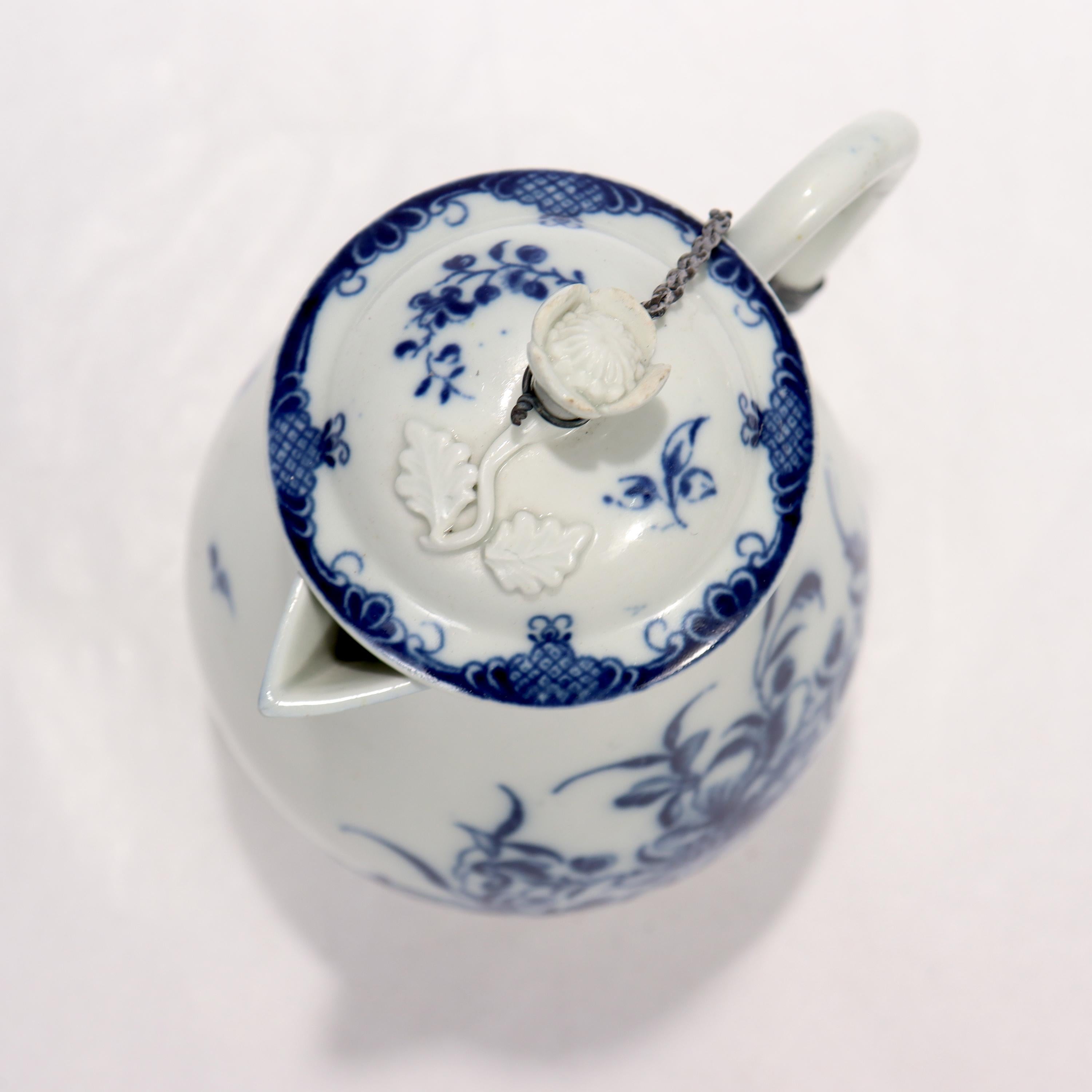Antica brocca per il latte in porcellana inglese Caughley Porcelain in vendita 2