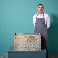 Antique English Celtic Knot Lead Garden Cistern